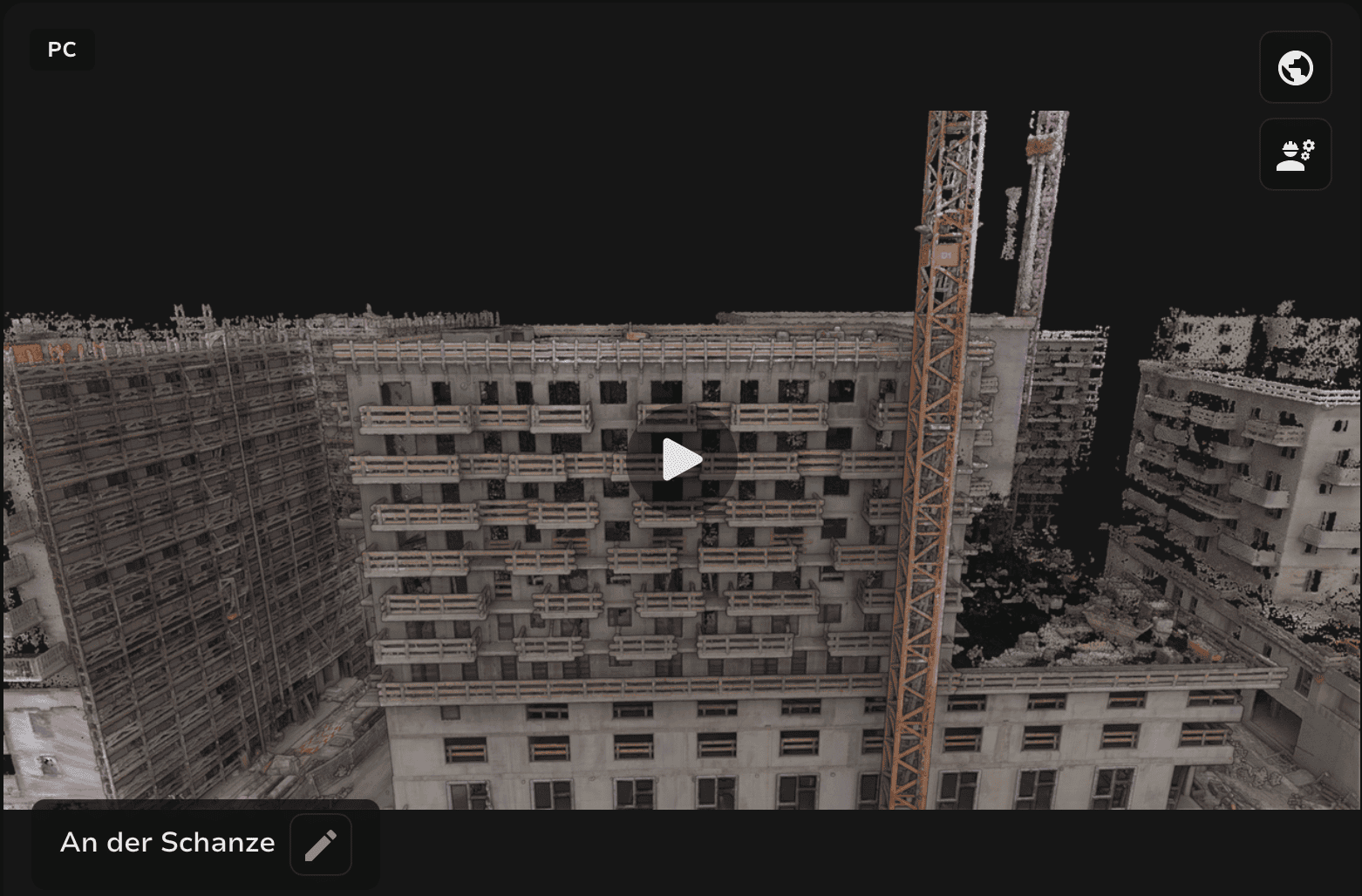 3D-Punktwolke Bauvorhaben an der Schanze AeroSurvey Kamil Lagun